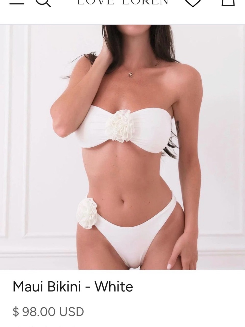 NWT Maui White Strapless Bikini
